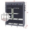 GustoWave 69" Storage Clothes Organizer, Portable Closet, Wardrobe Closet Organizer with Cover, Side Pockets, Large Capacity for Bedroom, Living Room - 4 of 4