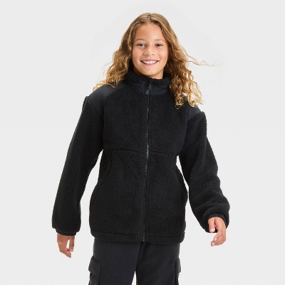 Boys' High-Pile Fleece Zip-Up Sweatshirt - All In Motion™