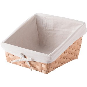 Vintiquewise Wooden Angled Display Basket with Fabric Liner for Storage and Display - 1 of 4