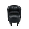 2-Piece Faux Leather Barrel Chair and Ottoman Set, Modern Design with Curved Back, Sturdy Frame and Sleek Black Legs for Stylish Comfort - 2 of 4