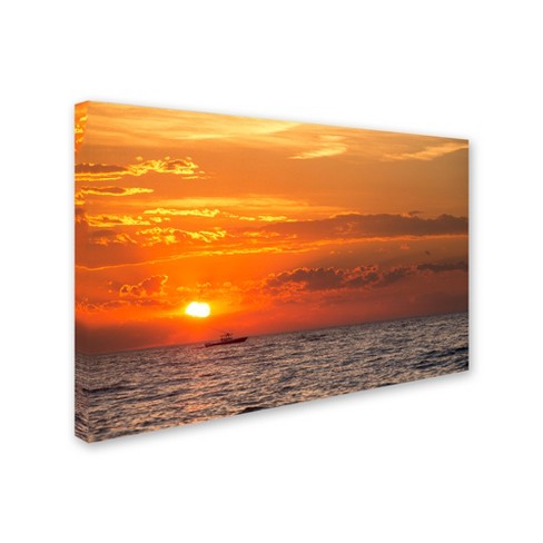 Jason Shaffer 'fishing Boat Sunset' Canvas Art-22x32 : Target