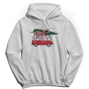 Rerun Island Men's Merry Christmas Long Sleeve Graphic Cotton Hoodie - 1 of 1