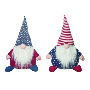 Transpac Plush Americana Gnome Sitter Set of 2 Patriotic Home Decorations - 1 of 3