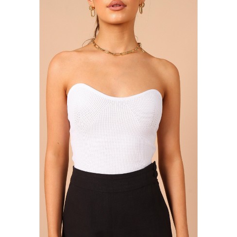 STRAPLESS TOP - White