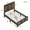 Farmhouse Platform Bed with Decorative Wood Strips and Sturdy Slatted Frame for Rustic Bedroom Look-Cuddlewood - 4 of 4
