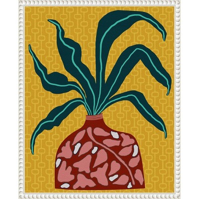 Snappy Botanical III Abstract Canvas Print with White Floater Frame