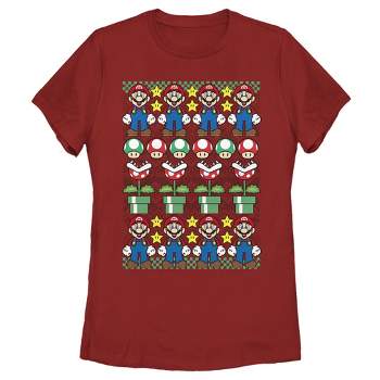 Women's Nintendo Ugly Christmas Mario T-Shirt