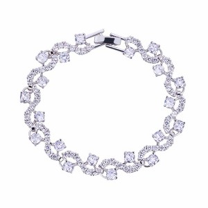 Hollywood Sensation Tennis Bracelet with Round Cut White Diamond Cubic Zirconia 6.75 Inches Gold - 1 of 4