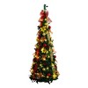 Nearly Natural 5' Pre-Lit Artificial Pop up Christmas Tree with Red and Gold Ornaments and Ribbons - 2 of 4