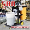 Janitorial Cart, 3-Shelf Cleaning Cart, 500LBS Capacity with 25 Gallon PVC Trash Bag - 2 of 4