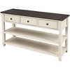 YOOCOZZ Pine Solid Wood Classic Design console table with Two Open Shelves - 3 of 4