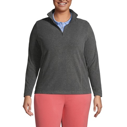 Lands' End Women's Plus Size Thermacheck 100 Fleece Quarter Zip Pullover Top - image 1 of 4