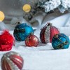 TopComfy Decorative Object Glass Christmas Ball Ornaments Set of 6 for Holiday Tree Decor, Red, 3.9"*3.9"*3.9" - 4 of 4