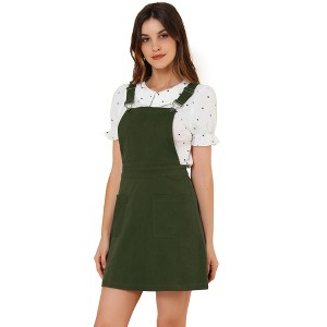 Allegra K Women's Adjustable Strap Above Knee Suspender Dress - 1 of 4
