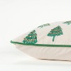 14"x20" Oversize Poly Filled Trees Lumbar Throw Pillow Green - Rizzy Home: Embroidered, Sequined, Cotton Canvas - 4 of 4