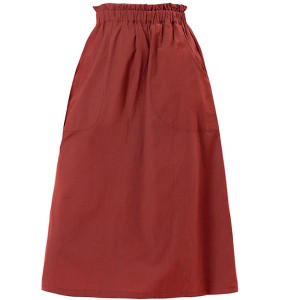 INSPIRE CHIC Women's Casual Elastic Waist Peasant A-Line Midi Skirts with Pockets - 1 of 4