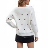 Women's Heart V-neck Long Sleeve Sweater - AMERICAN FIT - 2 of 3