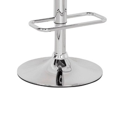 Rania Gray Acrylic and Chrome Adjustable Swivel Bar Stool