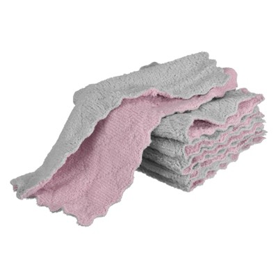Unique Bargains Kitchen Coral Fleece Absorbent Dish Cloth 6 Pcs
