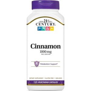 21st Century Cinnamon 1,000 mg 120 Vegetable Capsules. - 1 of 3