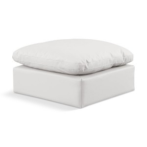 Meridian Furniture,Indulge Linen Textured Fabric Ottoman - 1 of 4