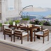 7-Piece Outdoor Dining Set, Acacia Wood Patio Table and Chairs for 6 with 72.8" Rectangle Table, Ideal for Backyard, Garden, Poolside – Cuddlewood - 2 of 4