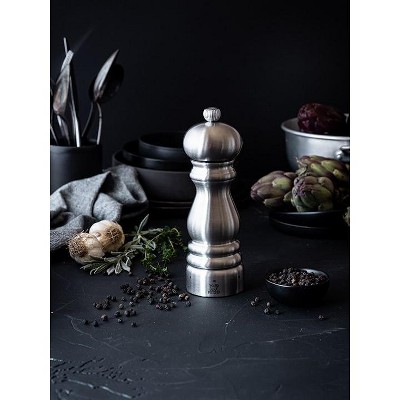 Paris Chef Stainless Steel Adjustable Pepper Mill, 7-inch