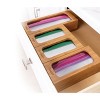Seville Classics Bamboo Drawer Organizer Storage Bins for Plastic Bags, 4 Piece - 3 of 4