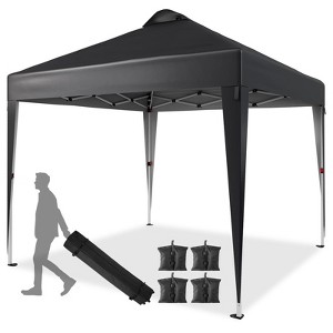 10x10 FT Pop Up Canopy Tent, Easy Set Up Tent, Instant Sun Shelter Canopy with Wheeled Bag for Parties, Beach, Outdoor - 1 of 4