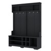 ACEPANO 59.1 in. W Modern Multi-Functional Hall Trees with Metal Hooks, Storage Space & Shoe Cubbies-Black - 4 of 4