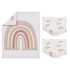 Sweet Jojo Designs Girl Baby Mini Crib Bedding Set - Boho Rainbow Pink Beige and Taupe 3pc - 2 of 4