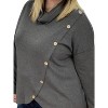 Women's Cowl Neck with Button Details Top - honeyme - 3 of 3