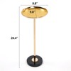 Syemin End Tables Adjustable Side Table Small Tea Martini Table, Gold Decorative Pedestal End Table for Display and Storage, Black, 9.8"*9.8"*24.4" - 3 of 4