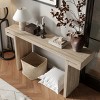 60"  Farmhouse Rustic Console Table with Distressed Wood Finish & Wide Chunky Legs for Entryway or Living Room-Baofuwish - 3 of 4