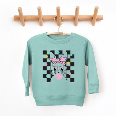 The Juniper Shop Checkered Groovy Bunny Toddler Graphic Sweatshirt