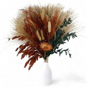 Alilang Dried Floral Bouquet with Pampas Grass, Baby s Breath, and Eucalyptus - Beige - 1 of 4
