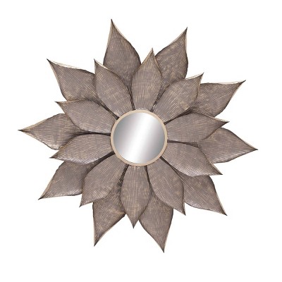 Rustic Metal Decorative Wall Mirror Light Brown - Olivia & May