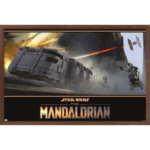 Trends International Star Wars: The Mandalorian Season 2 - TIE Fighter Battle Framed Wall Poster Prints - 1 of 4