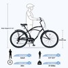 YONWAY 26" Beach Cruiser Bike, 7 Speed Cruiser Bike With High Carbon Steel Dual V-Brakes Bike Perfect For Casual Riding And Long Commutes - 4 of 4