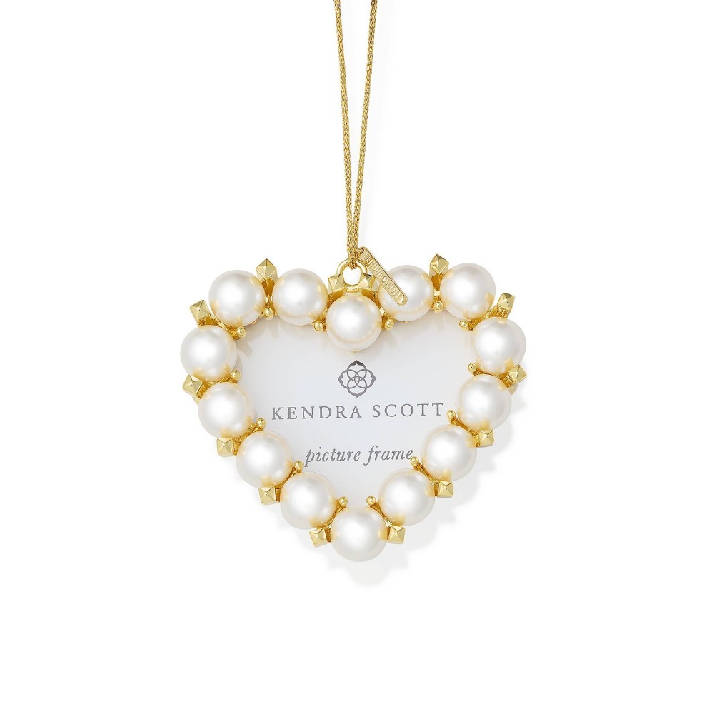 Kendra Scott Heart Picture Frame Ornament - Gold/Pearl