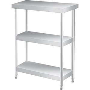 3-Tier Stainless Steel Work Table ,  Commercial Kitchen Prep Table with  Shelves for BBQ, Garage, and Food Service - 1 of 4