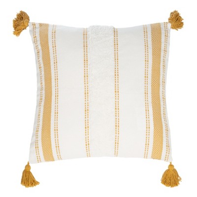 Polli Pillow - Mustard Yellow/Beige - 20" x 20" - Safavieh