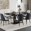 NicBex Dining Table Set for 6 Kitchen Table Black Marble MDF DiningTable Set with Black Metal Legs for Dining Room - 2 of 4