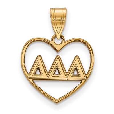 Black Bow Jewelry 14k Yellow Gold Plated Sterling Silver Delta Delta Delta Greek Life Pendant