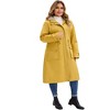Women's Plus Size Waterproof Drawstring Waist Hooded Zipper Outdoor Long Trench Coats with Pockets - Agnes Orinda - 3 of 4