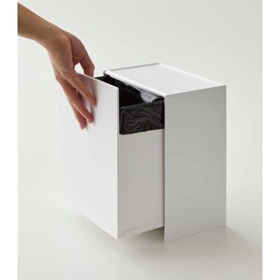 Black Wall-Mounted Plastic Storage and Trash Bin