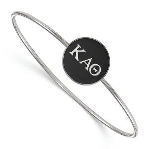 Black Bow Jewelry Sterling Silver Kappa Alpha Theta Greek Life Bangle Bracelet 6 Inch - 1 of 3