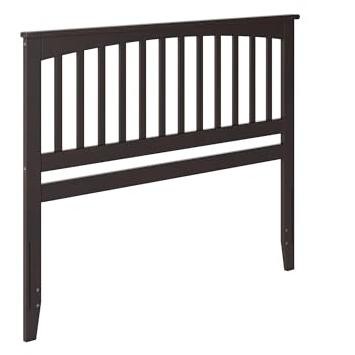 Espresso Queen Mission Headboard with USB Charging Station