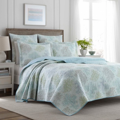 Laura Ashley Amberley Pastel Grey Full/Queen Quilt Set