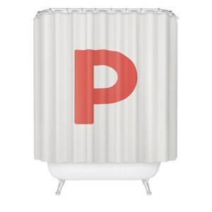 Deny Designs April Lane Art Block Monogram Shower Curtain - 1 of 3